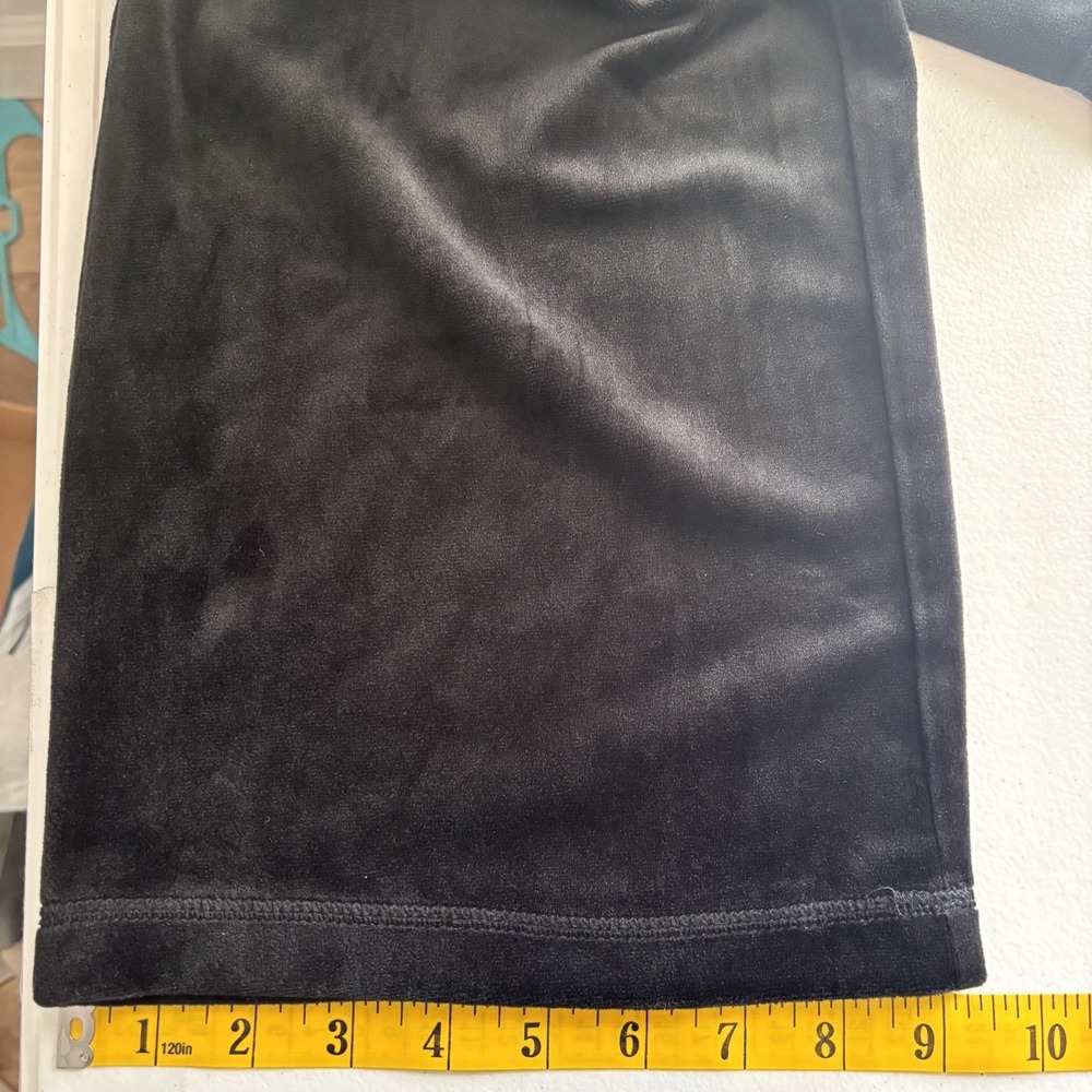Juicy Couture Women's Velour Drawstring Track Pants Size L Black Y2K Lounge Soft - Picture 12 of 12